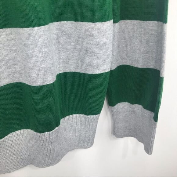 Old Navy New with Tags Green Gray Striped V Neck Sweater - Picture 6 of 9